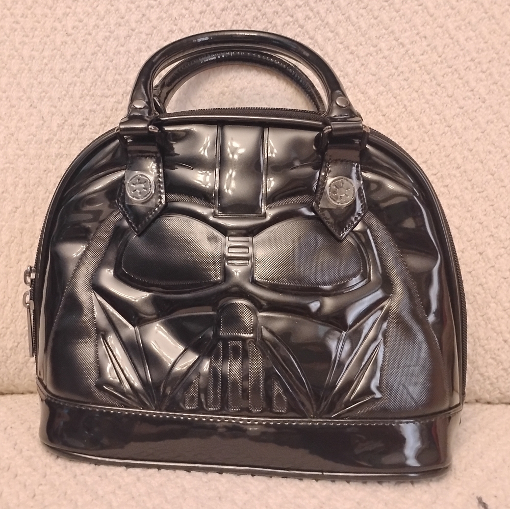 Loungefly Bag Handbag Satchel Purse Black Patent Leather Star Wars Darth Vader